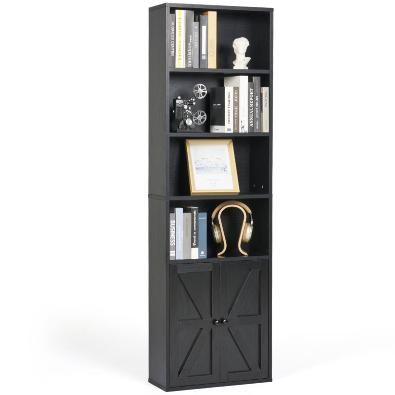 Gracie Oaks Walli 71.3"H,4tier Bookshelves and Bookcases with Door